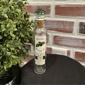 “5/$25” Basil Basilic - Tall Glass Bottle with nicely designed cork type lid